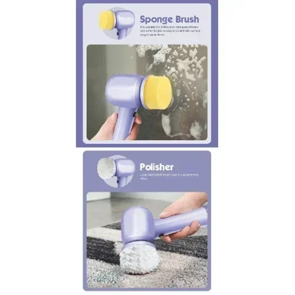 SPAZZOLA ROTANTE ELETTRICA PER PULIZIA MULTISUPERFICIE CON 4 TESTINE ERGONOMICO Q-SZ20