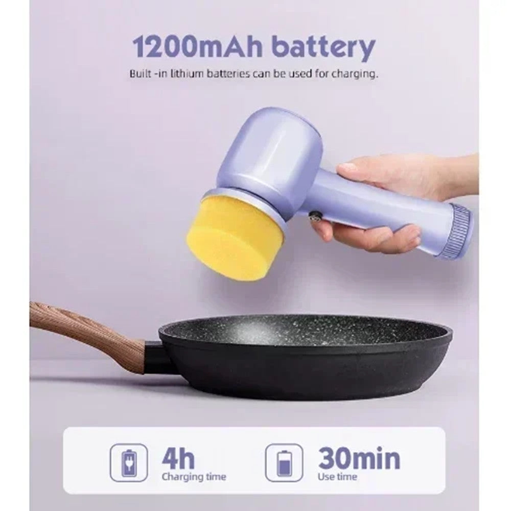 SPAZZOLA ROTANTE ELETTRICA PER PULIZIA MULTISUPERFICIE CON 4 TESTINE ERGONOMICO Q-SZ20