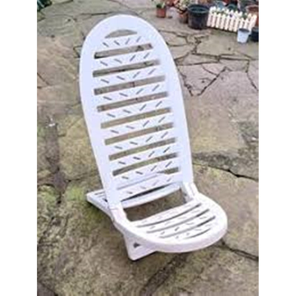 SPIAGGINA PIEGHEVOLE BIANCA IN PLASTICA 40X40X86 CM PER MARE PISCINA ESTATE 070301