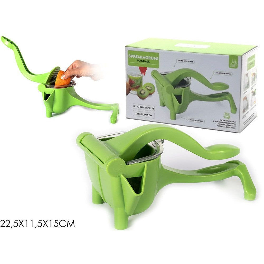 SPREMIAGRUMI MANUALE PORTATILE ESTRATTORE FRUTTA CON FILTRO IN POLISTIRENE RIMOVIBILE
