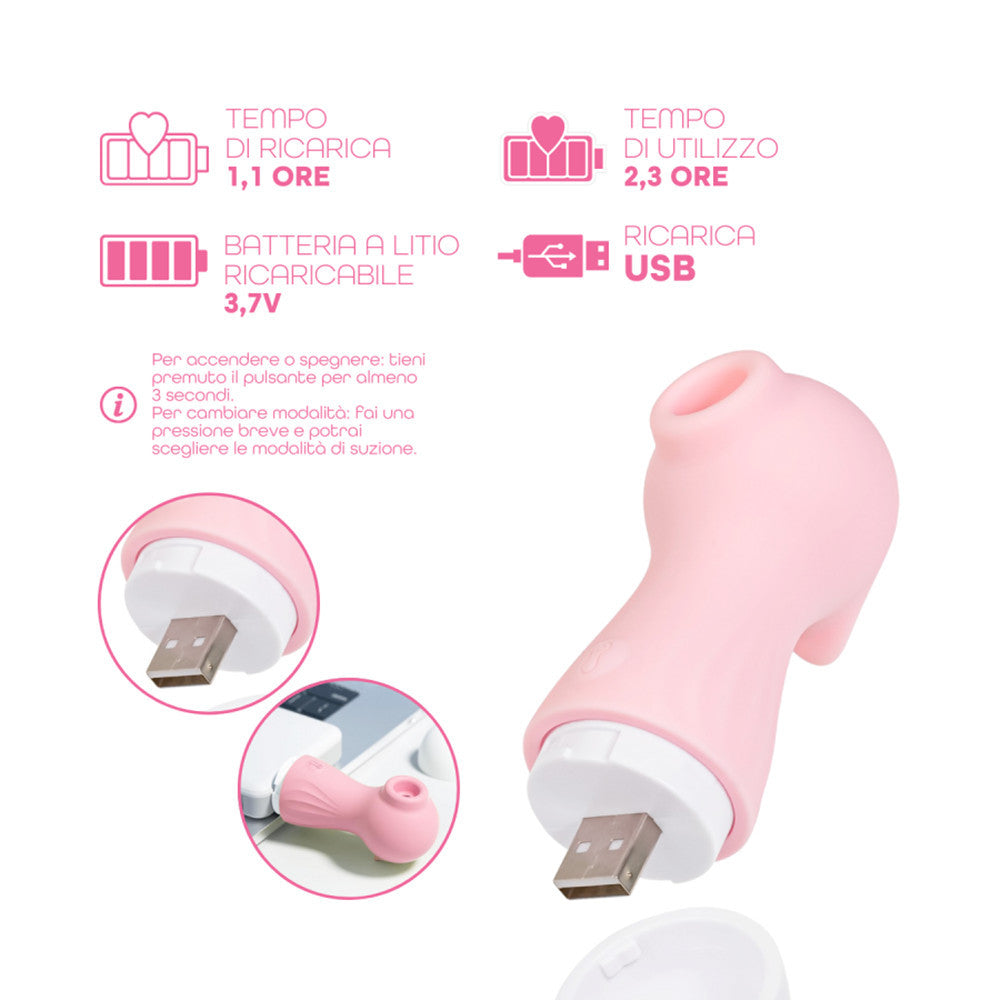 Succhia Clitoride Stimolatore Clitorideo a Suzione in Silicone Clit Sucker SexToy
