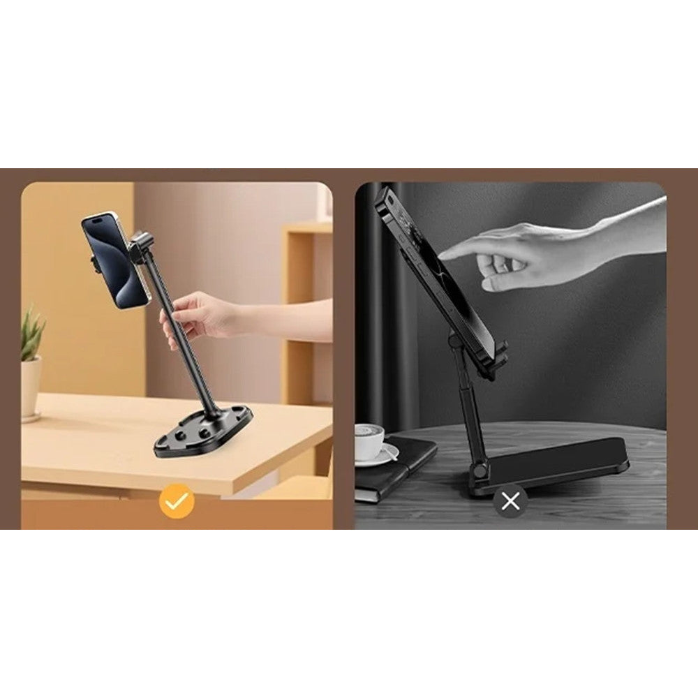 SUPPORTO DA TAVOLO PER TELEFONI CELLULARI TABLET CON CLIP ROTAZIONE REGOLABILE Q-ZJ020