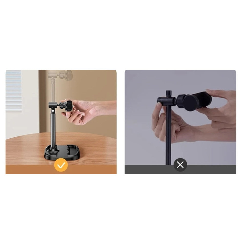 SUPPORTO DA TAVOLO PER TELEFONI CELLULARI TABLET CON CLIP ROTAZIONE REGOLABILE Q-ZJ020