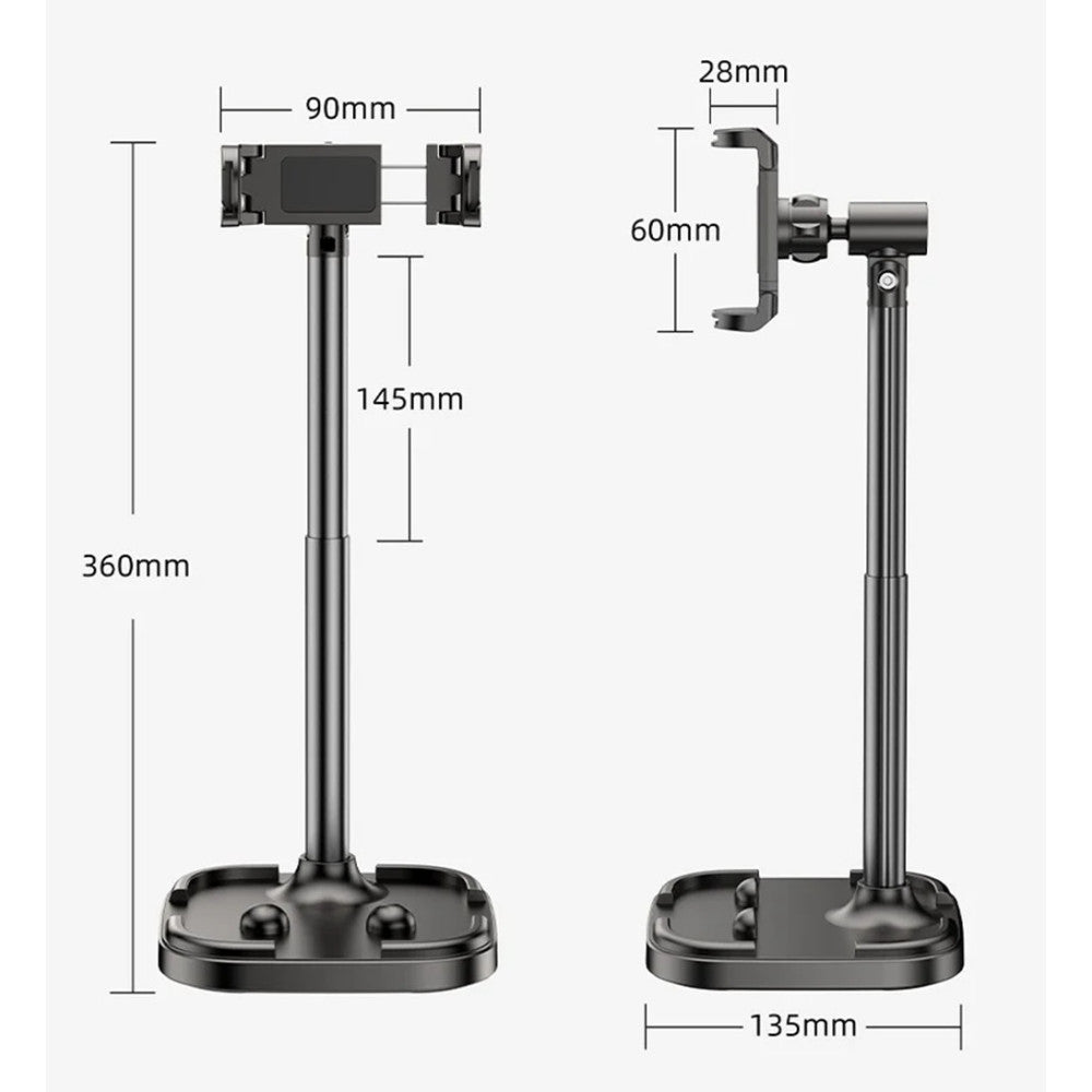 SUPPORTO DA TAVOLO PER TELEFONI CELLULARI TABLET CON CLIP ROTAZIONE REGOLABILE Q-ZJ020