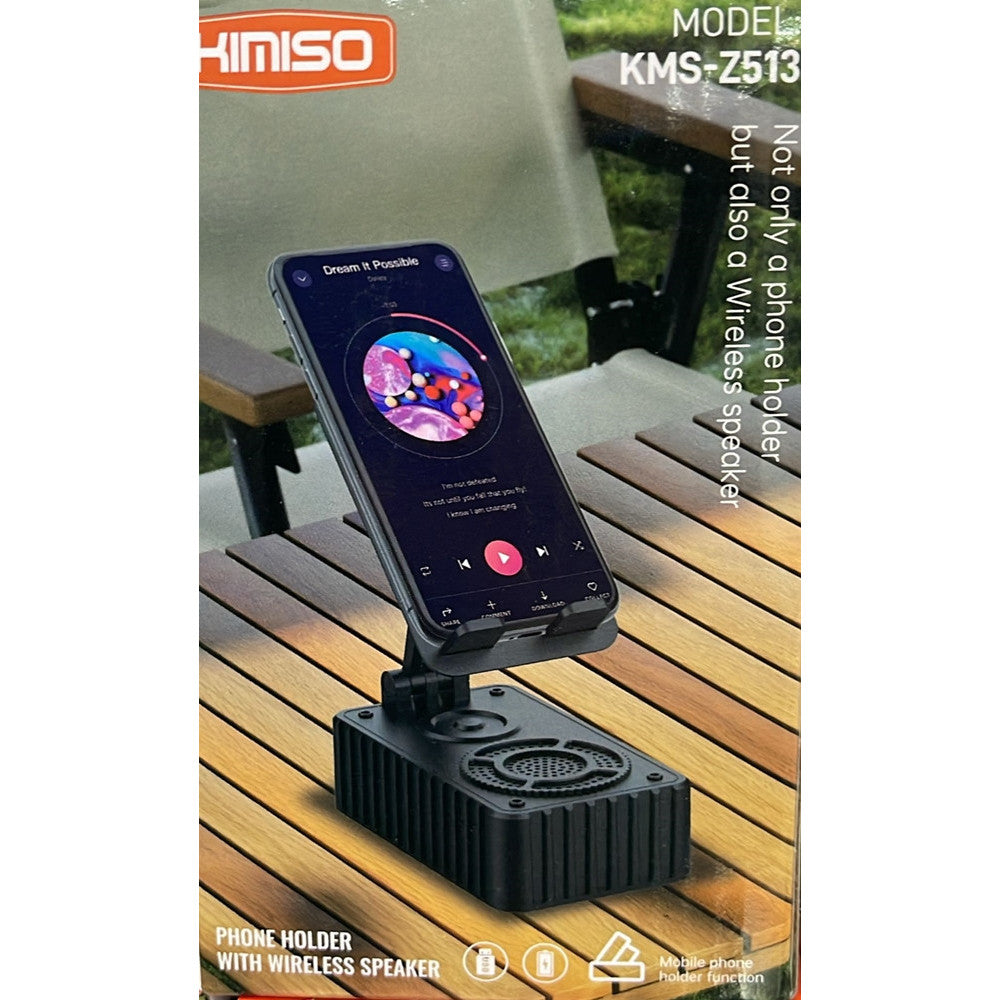 SUPPORTO PER CELLULARE CON ALTOPARLANTE WIRELESS PORTATILE REGOLABILE SCRIVANIA KMS-Z513