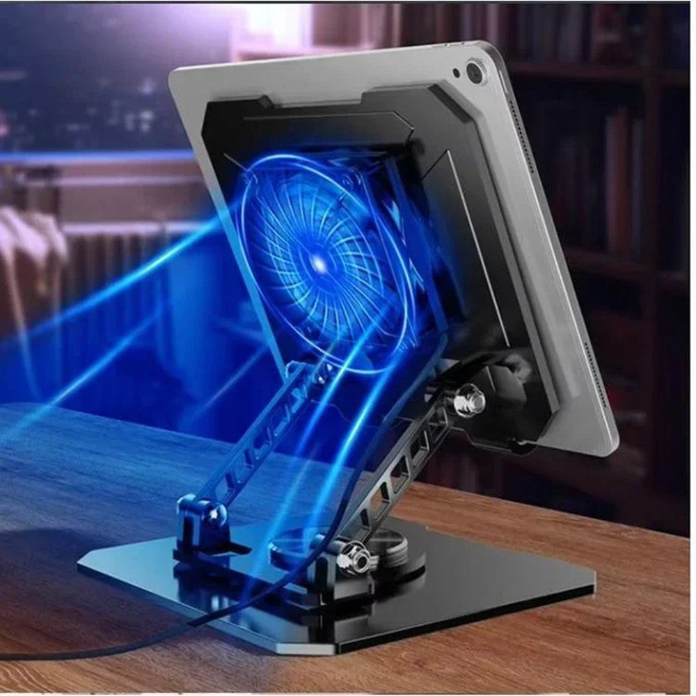 SUPPORTO REGOLABILE PER SMARTPHONE TABLET CON VENTOLA RAFFREDDAMENTO ROTAZIONE 360° Q-ZJ268