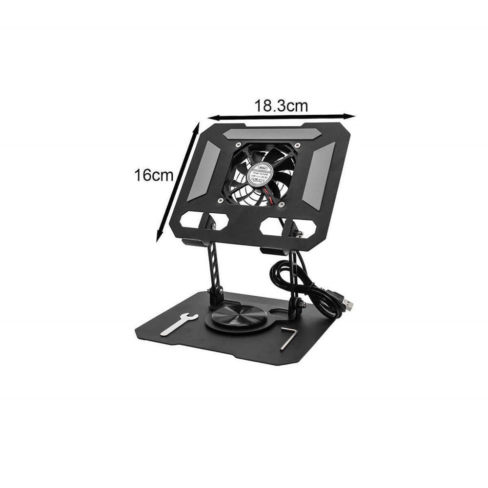 SUPPORTO REGOLABILE PER SMARTPHONE TABLET CON VENTOLA RAFFREDDAMENTO ROTAZIONE 360° Q-ZJ268