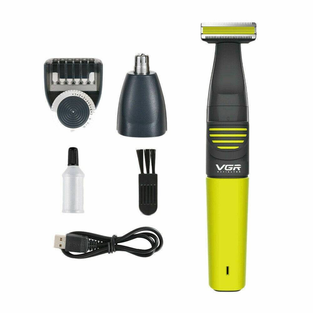 TAGLIA CAPELLI RASOIO REGOLA BARBA RICARICABILE DOCCIA NASO VISO VGR V-043