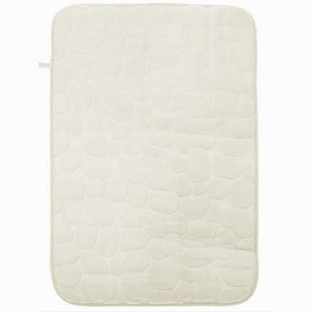 TAPPETO TAPPETINO IN TESSUTO EFFETTO SASSI PER ARREDO BAGNO 45X70CM 79927 BIANCO