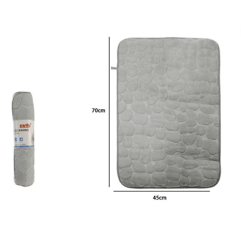 TAPPETO TAPPETINO IN TESSUTO EFFETTO SASSI PER ARREDO BAGNO 45X70CM 79932 GRIGIO