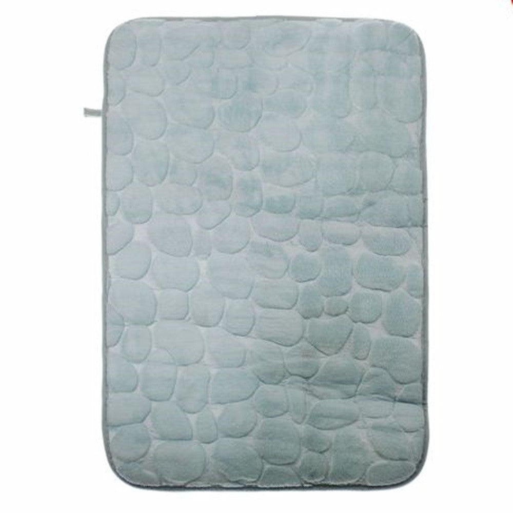 TAPPETO TAPPETINO TESSUTO EFFETTO SASSI PER ARREDO BAGNO 45 X 70CM 79931 AZZURRO