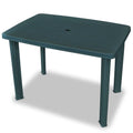 TAVOLO DA GIARDINO VERDE ESTERNO RESISTENTE 101X68XH72CM CON FORO OMBRELLONE 023738