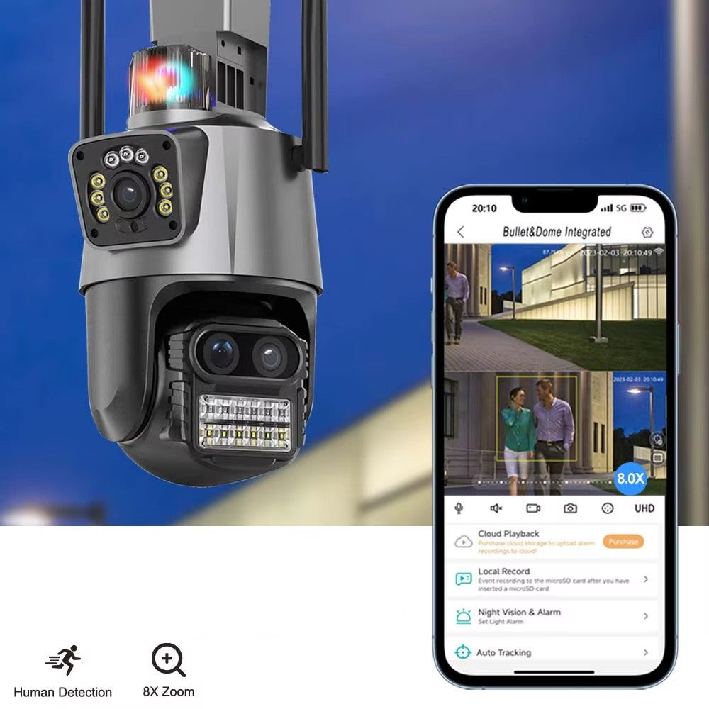 TELECAMERA PER SICUREZZA DOMESTICA WIRELESS ESTERNA ZOOM 8X CAM VIDEO SORVEGLIANZA