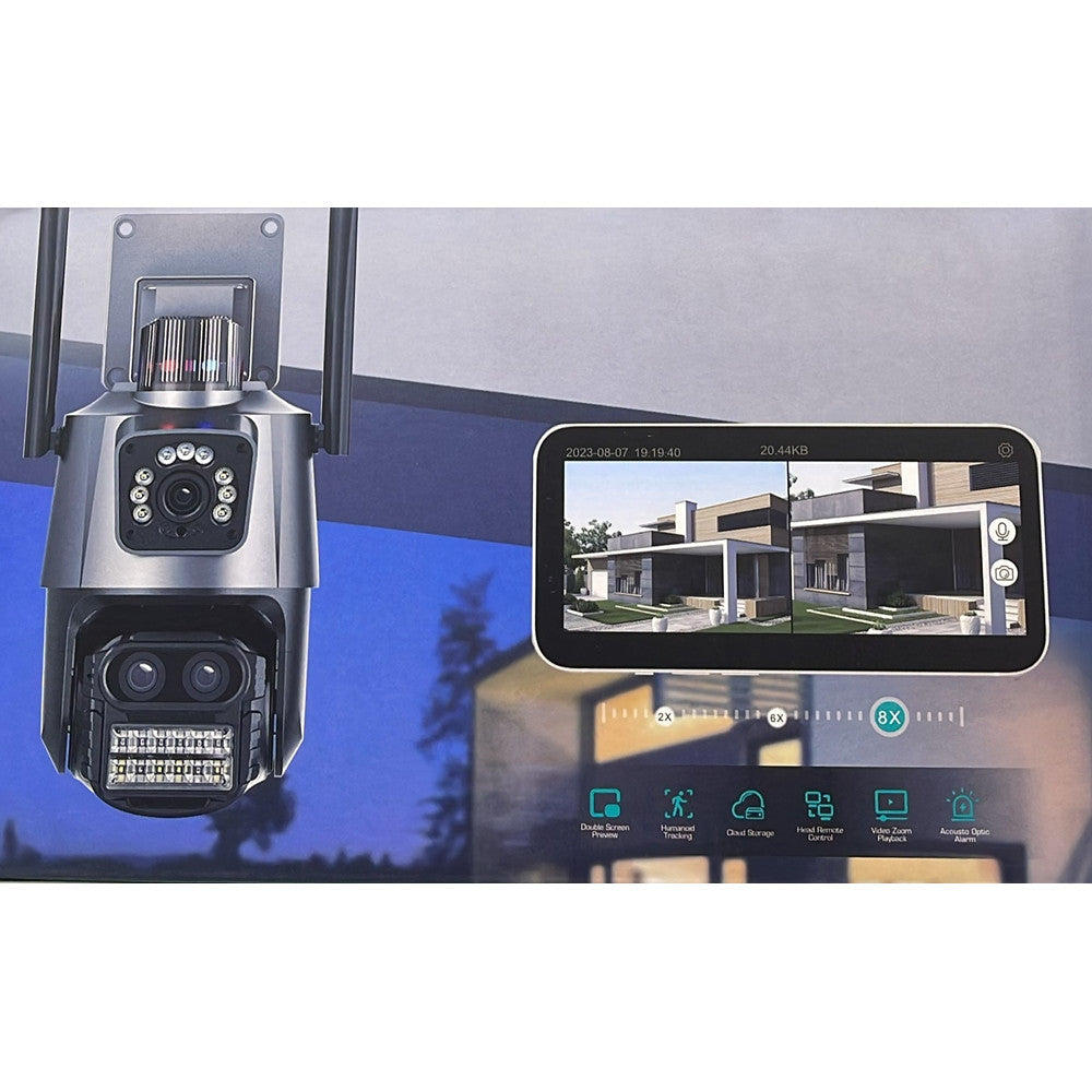 TELECAMERA PER SICUREZZA DOMESTICA WIRELESS ESTERNA ZOOM 8X CAM VIDEO SORVEGLIANZA