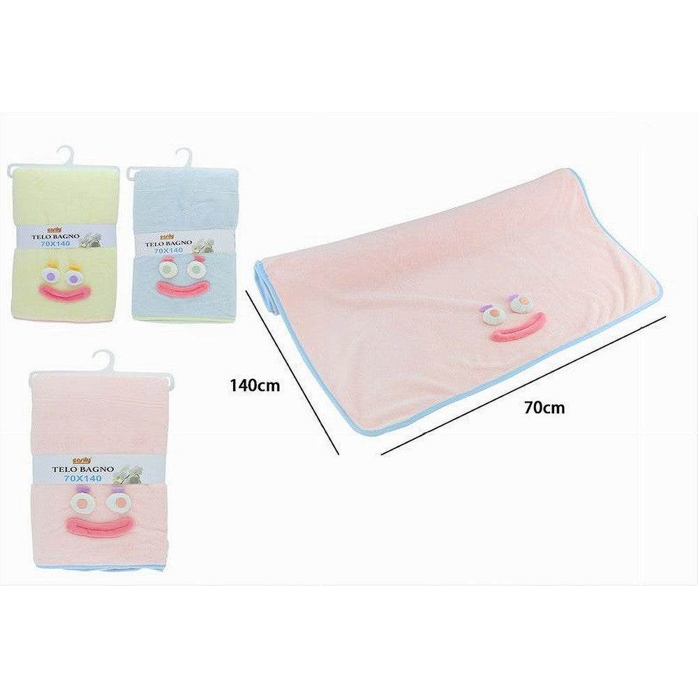 TELO BAGNO ASCIUGAMANO 70X140 CM DA DOCCIA IN TESSUTO CON FACCIA 3 COLORI 10738