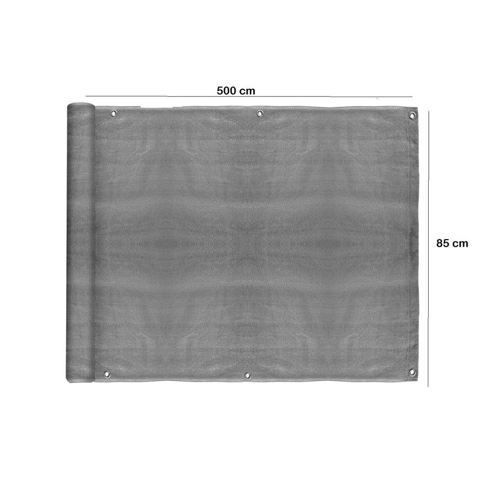 TELO COPERTURA RINGHIERA BALCONE GRIGIO 85X500CM FRANGIVISTA PROTEZIONE VENTO POLIETILENE
