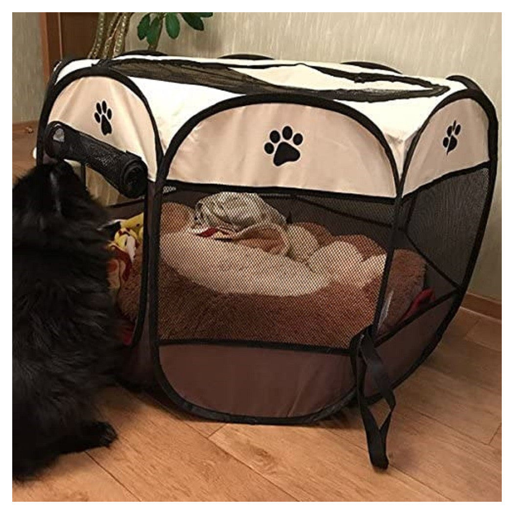 TENDA DA CAMPEGGIO PIEGHEVOLE PER ANIMALI GABBIA PER CANI CUCCE OTTAGONO