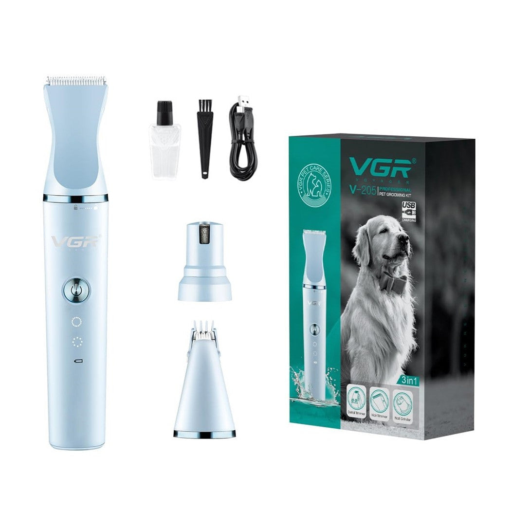 TOSATRICE CANI DI PICCOLA TAGLIA CON 3 TESTE KIT TOELETTATURA BASSO RUMORE V-205