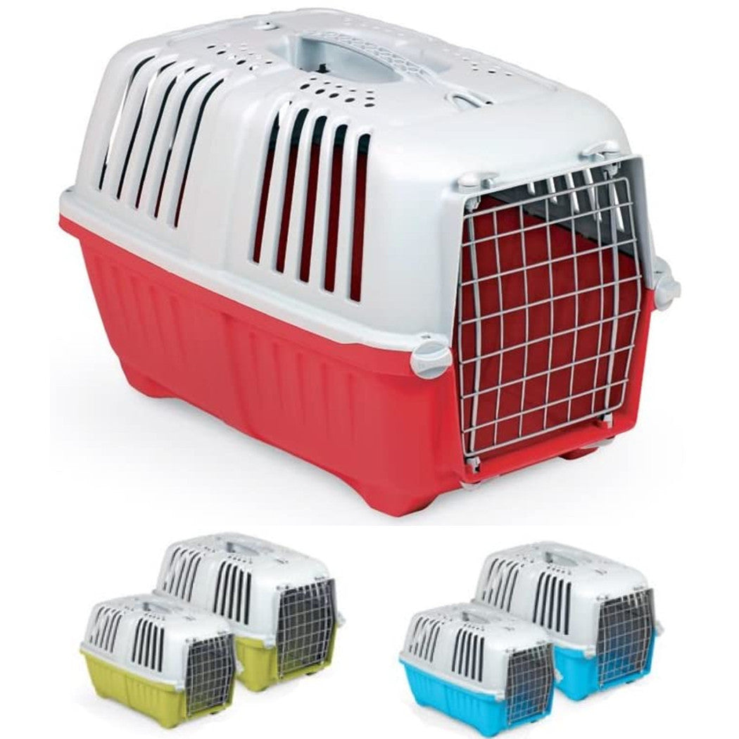 TRASPORTINO CON GRIGLIA IN METALLO PER CANI E GATTI DA VIAGGIO 48 X 33 X 32 CM