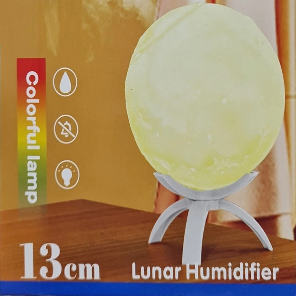 UMIDIFICATORE LAMPADA A FORMA DI LUNA LUCE RGB LED AROMATERAPIA DIFFUSORE AROMI FUMO 13CM
