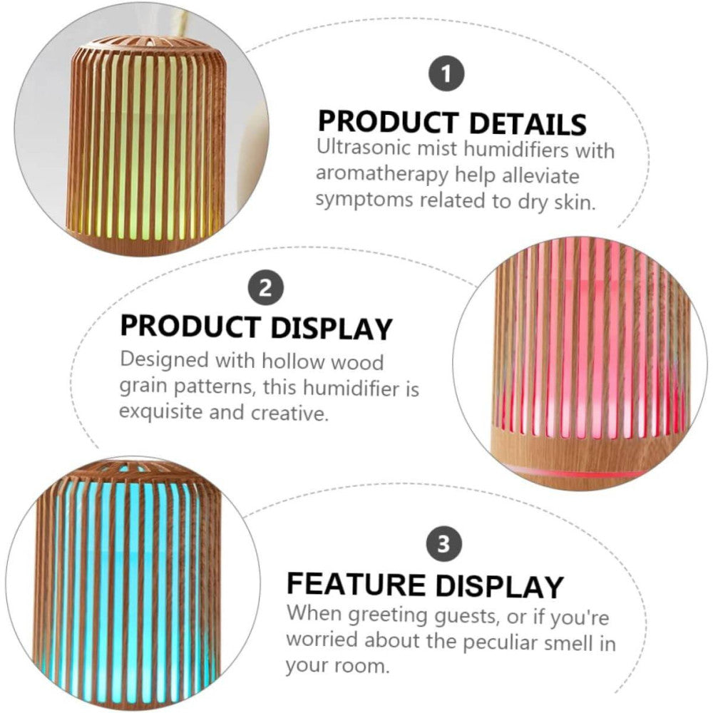 UMIDIFICATORE PER AMBIENTE AROMATERAPIA OLI ESSENZILI CON LUCE NOTTE PROFUMATORE