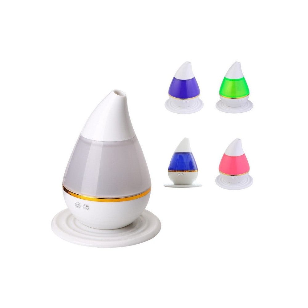 UMIDIFICATORE ULTRASUONI GOCCIA LED 250ML AROMI AROMATERAPIA DIFFUSORE AUTO CASA