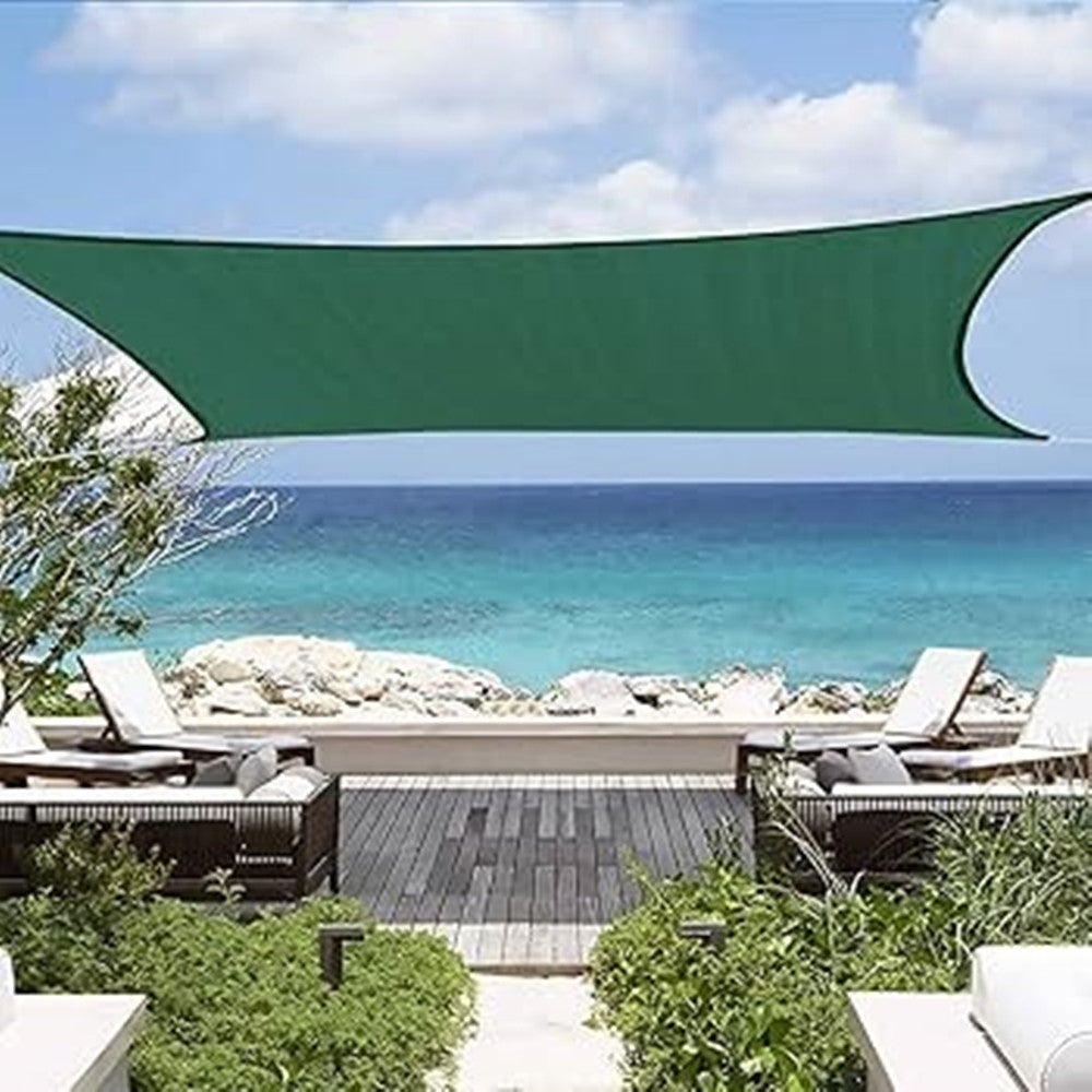 VELA TENDA QUADRATA PARASOLE PROTEZIONE SOLE OMBREGGIATURA GIARDINO 3X3MT VERDE 017032