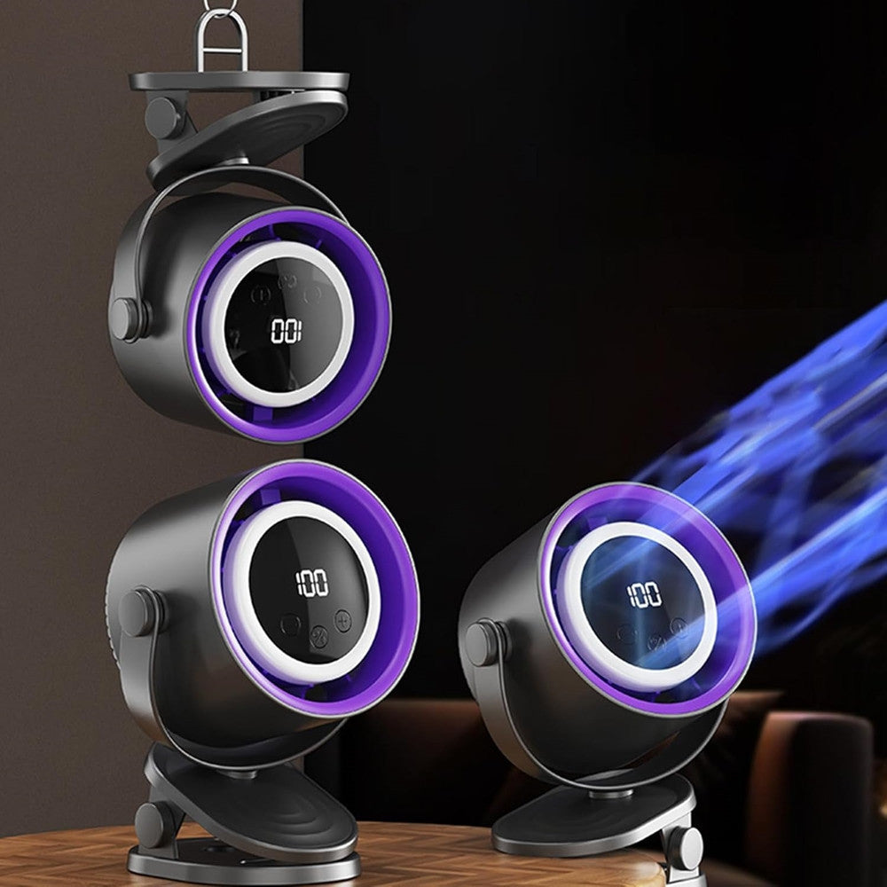 VENTILATORE DA TAVOLO USB ELETTRICO RAFFREDDAMENTO DESIGN LUCE NOTTURNA CAMERA SCRIVANIA