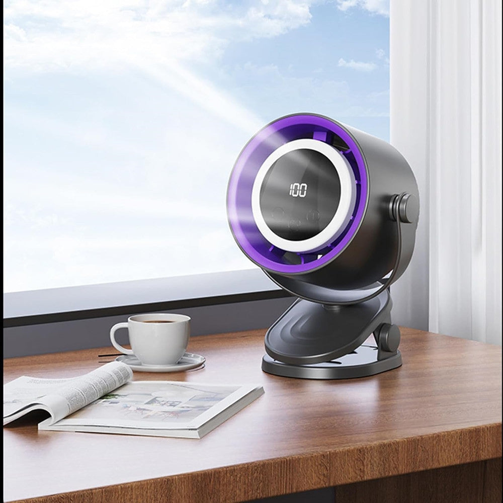 VENTILATORE DA TAVOLO USB ELETTRICO RAFFREDDAMENTO DESIGN LUCE NOTTURNA CAMERA SCRIVANIA
