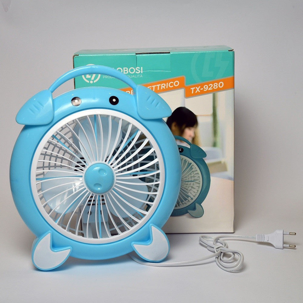 VENTILATORE ELETTRICO 30 WATT 3 VENTOLE SILENZIOSO DA TAVOLO COLORATO TX-9280
