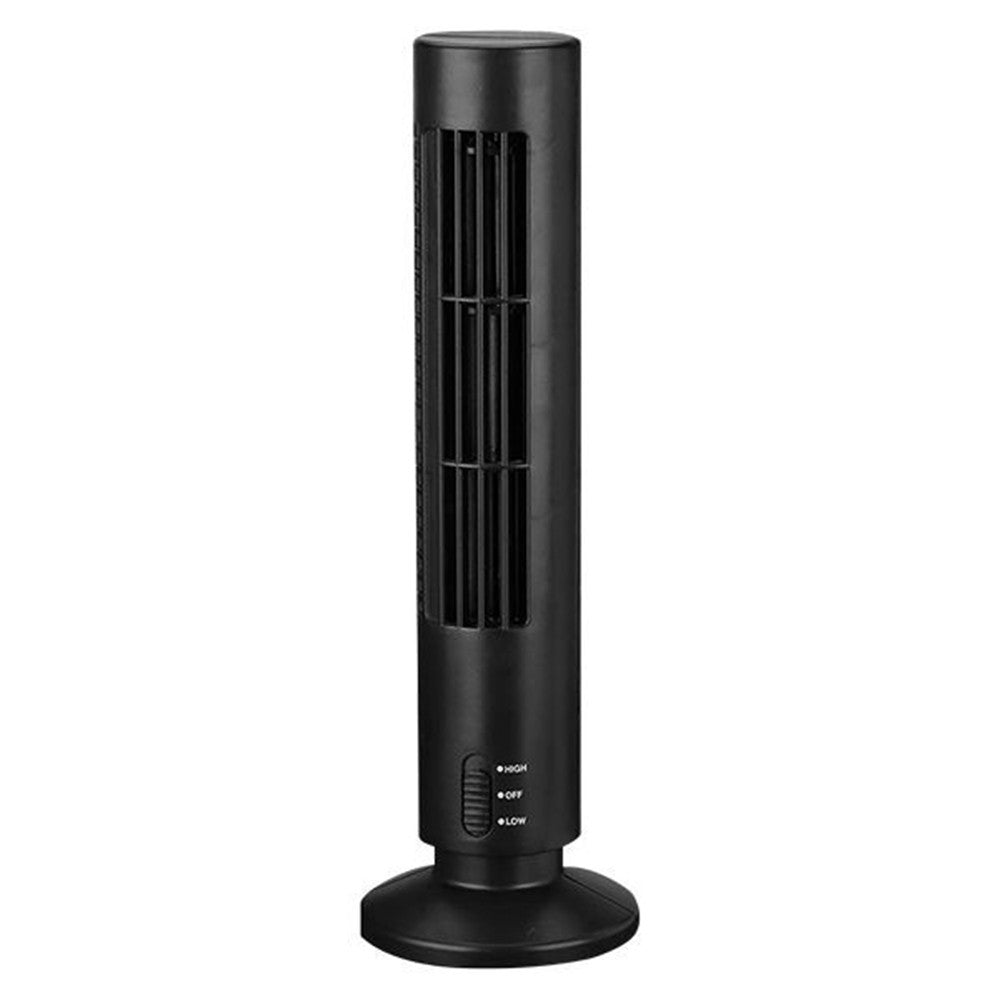 VENTILATORE VERTICALE A TORRE SENZA PALE PORTATILE RICARICA USB 3W 2 VELOCITA' 11X34CM