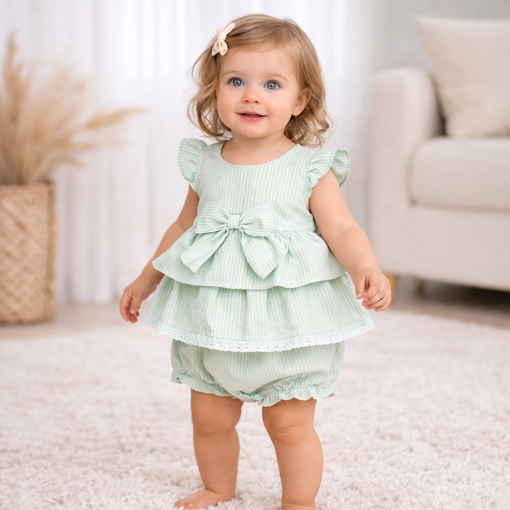 Completo Bambina 2 Pezzi – Fiocco e Volant